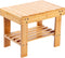 VaeFae Bamboo Small Seat Stool for Kids, Foot Rest Shaving Stool,Storage Shelf,