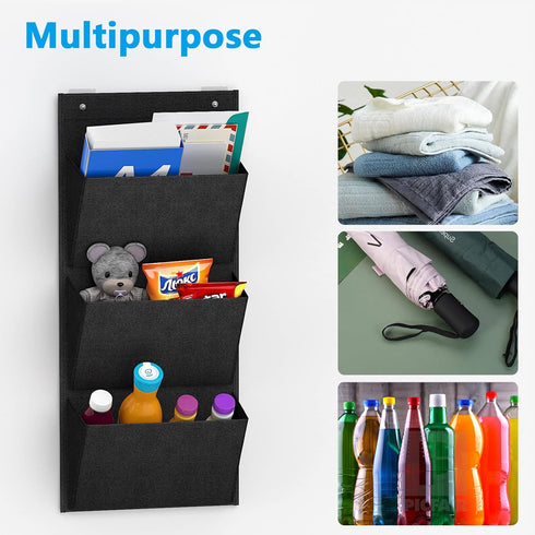 2Pack,Shoes 6Pairs (SM08-Black-2) Wall Mounted Hanging Organizer Rack/Can Store of Plus-Size Sneakers,Also Stores
