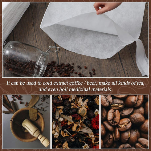 150 Pieces Brew Bags 16"*20", Large Commercial Cold Brew Coffee Filters for 5 Gallon System, Home Brewing