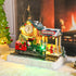 8 Vipush Christmas Village House Decorations Resin Railway Station Platform Home Decor Indoor Building Figurines