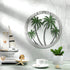 Zhengmy Metal Palm Tree Wall Art Decor - Tropical Hanging Decor for Garden Home Patio Supplies (12'' Green Silver)