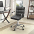 Kemon Ergonomic Mid Back Desk Chair with Armrests - Adjustable Height, Black PU Leather