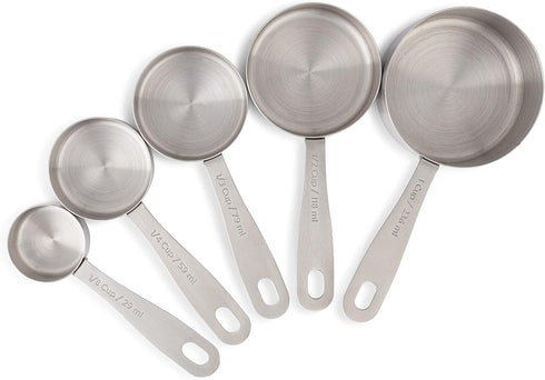 Stainless Steel Measuring Cups - 5 Piece Heavy Duty Set with Storage Ring