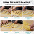 Set 8 1.85" Ravioli Maker Press, Ravioli Press Mold - Squares Ravioli Stamp Maker Cutter with Wood Rolling Pin