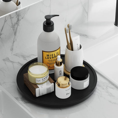 Lazy Susan Organizer, 12 Inch Non-Skid Bamboo Rotating Spice Rack for Kitchen Countertop Storage
