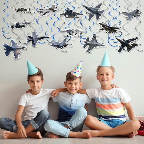 26 Pieces Airplane Hanging Swirl Decoration Hanging Swirls Supplies Cool Plane Hanging Swirl Streamers Aircraft Ceiling