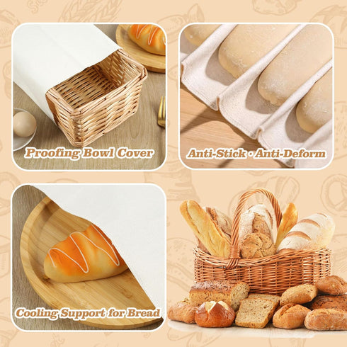 5PCS 18.8x14 Inch Cotton Tea Towels for Baking Sourdough, Reusable Bread Proofing Cloth, Flour Sack Towels for Dough