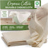 Organic Unbleached Cotton Cheesecloth for Straining, 2 Reusable Hemmed Squares, GOTS Certified, Large 23" x 23"