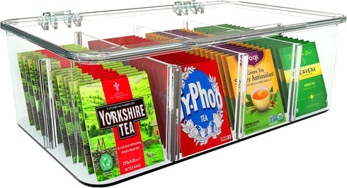 Utopia Home 1 Pack Tea Bag Organizer with Lid, Stackable Storage for Kitchen Organizers and Multi-Functional Home Use