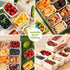 Snackle Box Container with Lid and Handle, Divided Serving Platters for Portable Snacks, Candy, Fruit