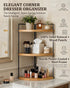 SwartLife Countertop 3-Tier Counter, Corner Bathroom Organizer, Corner Shelf for Vanity & Bathroom Rustic Wood Standing