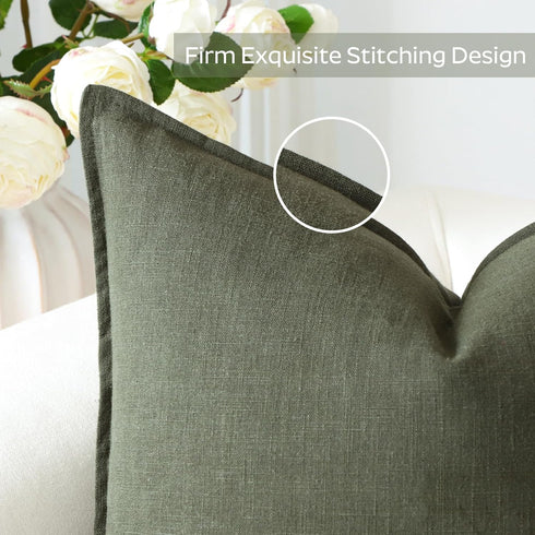 Pack 2 12 20 Inch OTOSTAR of Soft Linen Decorative Throw Pillow Covers x Solid Farmhouse Pillowcases Boho Accent Pillow