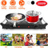 Electric Hot Plate, 2000W Double Burner with Adjustable Temperature & Handles, Black Stainless Steel Cooktop for Home