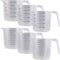 U.S. Kitchen Supply Plastic Measuring Cups with Handles 16 oz (500 ml) Set of 6 Clear Microwave Safe Kitchen Cups