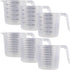 U.S. Kitchen Supply Plastic Measuring Cups with Handles 16 oz (500 ml) Set of 6 Clear Microwave Safe Kitchen Cups