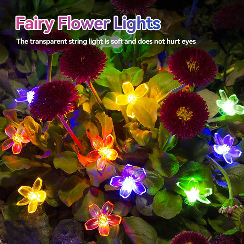 LIGHTOP 30LED L LAMPOP Flower Fairy Lights Battery Operated String Lights Cherry Blossom Waterproof Indoor Decoration