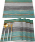 Vandarllin Placemats Set of 6, Retro Rustic Barn Wood Texture, Washable Stain Resistant Table Mats
