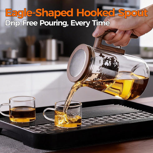 27 oz (800 ml) Enchanted Tea Pot, Magic Tea Pot for Loose Leaf Tea Steeper, Heat Resistant Borosilicate Glass Teapot