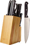 Amazon Basics 14-Piece High Carbon Stainless Steel Kitchen Knife Set with Full
