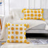 PANOD Super Soft Farmhouse Decorative Plush Throw Pillow Covers 12 x 20, Solid Pom Pom Tufted with Tassels (Yellow)