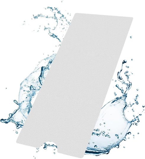 Peel and Stick Bathtub Mat, White Adhesive Vinyl Anti Slip with Drain Cut Out, 16" X 40"