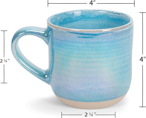 17 Set 4, Elanze Designs Glossy Reactive Glaze Large Fluid Ounce Everyday Kitchen Food Grade Ceramic Stoneware Coffee