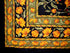 India Arts French Floral Square Cotton Tablecloth, 60" x 60", Amber on Black
