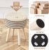 Cpintltr Round Ottoman Footstool Natural Seagrass Foot Stool Pouf Ottomans with Solid Wood Legs Hand Weave Hyacinth