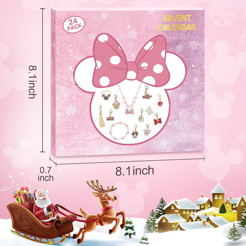 Christmas Advent Calendar 2024 for Girls, 24 Days Countdown with DIY Charm Bracelet & Necklace Holiday Gift