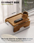2-in-1 360 SS304 BLUEWEST Couch Cup Holder Tray & Sofa Arm Tray Large Acacia Wood Clip-On Side Table with Cup Holder on