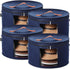 Suzile 4 Pack Large Round Foldable Felt Hat Box for Women, 17 x 10 Inch Cowboy Hat Storage Box with Lid, Blue