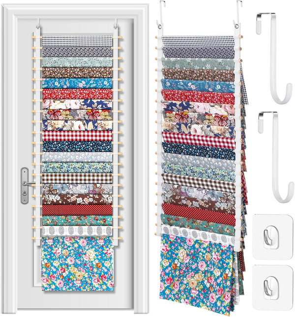 Hanging Fabric Storage Organizer Over The Door, 20-Shelf Wall Mount for Sewing and Quilting Fabric Collection