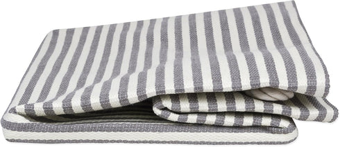 DII Woven Paper Storage Bin, Pinstripe Gray, Medium Rectangle for Organizing Home Supplies