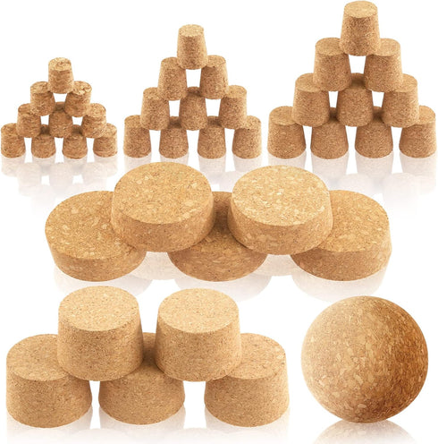 Keadic 41 Pcs 6 Sizes Wooden Tapered and Ball Cork Plugs Assorted Set