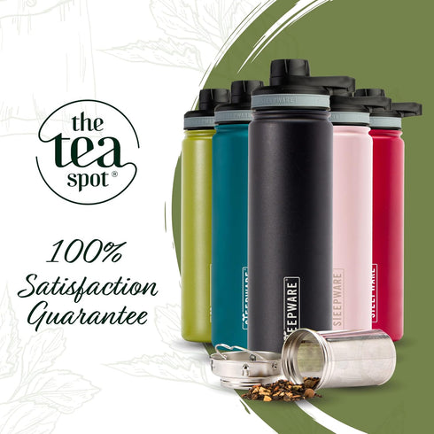 22oz, The Tea Spot Steepware Tea Tumbler and Thermos, Tea Bottle with tea infuser for loose leaf tea or iced coffee
