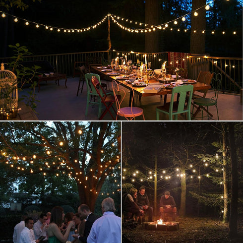 ShineU 60FT G40 Dimmable 27 Bulbs, LED String Lights with Remote, Globe for Patio, Edison Shatterproof Waterproof