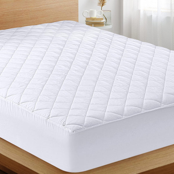 Utopia Bedding Quilted Fitted Mattress Pad (Twin), Elastic Protector, Machine Washable, White