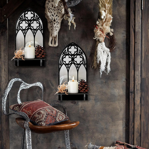 Set 2, Gothic Sconces Wall Decor of Arched Church Wall Sconces Decorative Gothic Wall Decor for Living Room, Bathroom