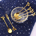 12pcs Stainless Steel Gold Leaf Coffee Spoon and Cake Forks, Kitchen Accessory for Wedding Party, Dessert, Salad,