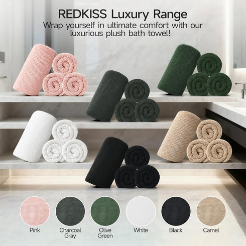 4 Pack 35 70 Set, Set REDKISS Pink Bath Towels, x in Extra Large Coral Fleece Bath Towel Super Soft Highly Absorbent