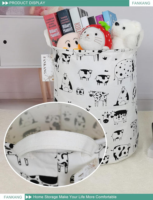 FANKANG Storage Basket, Foldable Nursery Hamper, Waterproof PE Coating, Large Storage Baskets for Kids, Office, Toys