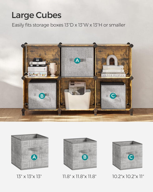 6 Closet 14.6 13 13 Inch ULPC206A01 SONGMICS Cube Storage Organizer, Modular Bookshelf, DIY Organizers and Storage
