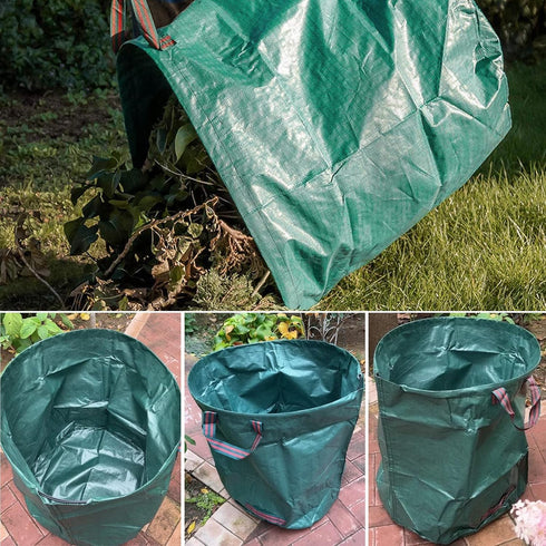 2-Pack 132 4 Gallons Leaf Bags, Reusable Yard Waste Bags, Heavy Duty Lawn Bags with Handles for Garden Leaves and Waste