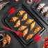 Baking Sheet Set, 3-Piece Cookie Sheet Set with Silicone Handles, Durable Nonstick Baking Pans for Oven