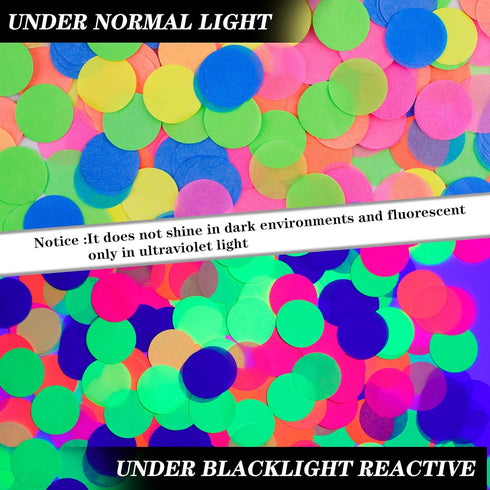 10000 pieces UV Neon Round Confetti - 5 Colors Neon Fluorescent Tissue Dot for Blacklight Party Supplies