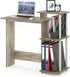 Furinno Efficient Home Laptop Notebook Computer Desk with Square Shelves, Sonoma Oak/White Finish