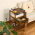 Lerliuo Nightstand with Charging Station and USB Ports, 3-Tier Storage End Table with Drawer, Retro Brown Wood Bedside