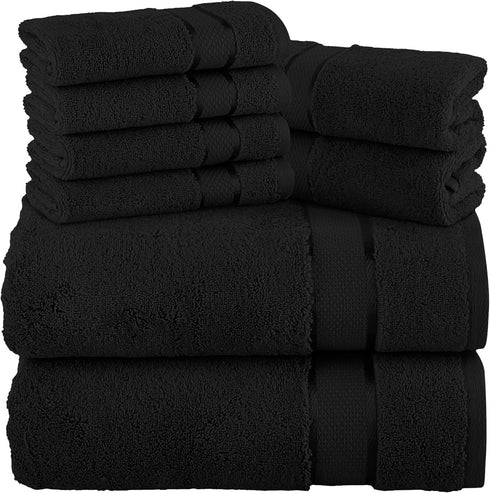 8-Piece Set, 4 2 2 100% Elegant Comfort Premium Cotton Towel Includes Washcloths, Hand Towels and Bath Towels, Turkish