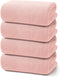 REDKISS 4 Pack Pink Bath Towels, 35 x 70 in Extra Large