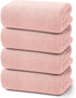 REDKISS 4 Pack Pink Bath Towels, 35 x 70 in Extra Large